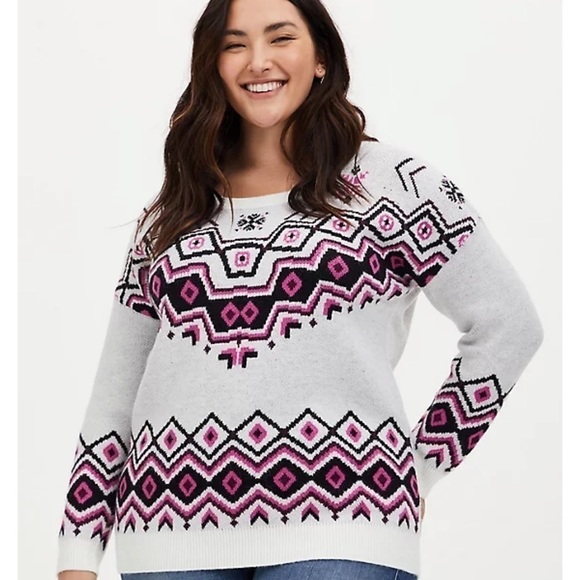 Torrid Pullover Drop Sleeve Crew Neck Sweater size 1 - Picture 1 of 16